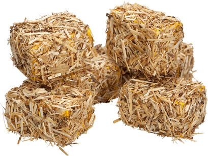 Strohballen, 3 x 2 x 2 cm, 6 Stück