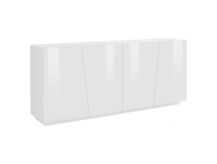 Buffet effet bois blanc brillant 200x43 cm