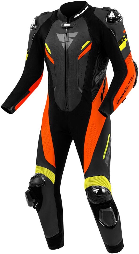 SHIMA Hyper RS perforierte 1-Teiler Motorrad Lederkombi HYPER-RS-MEN-FLUO-56