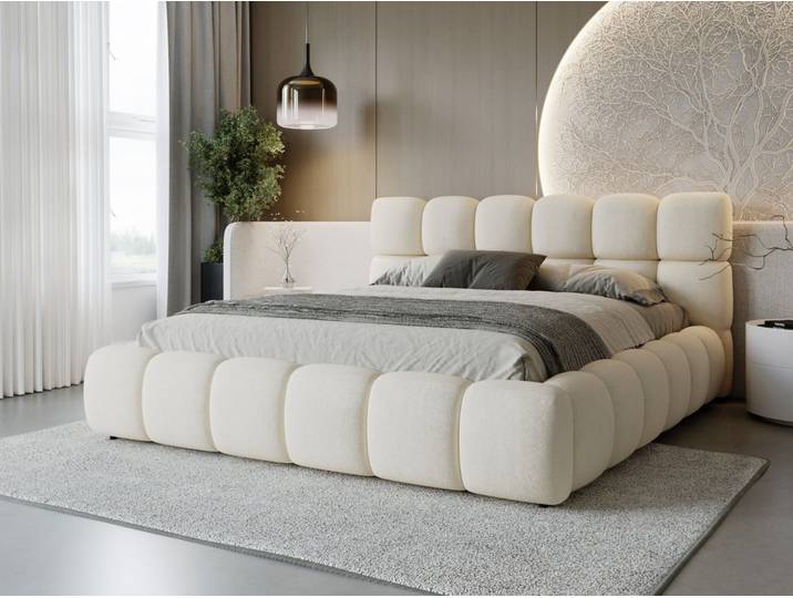 Polsterbett mit Bettkasten und Lattenrost 140x200 Modo Beige
