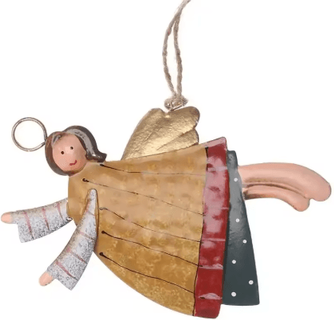 Inspire Picks Nordic Double Sided Christmas Tree Ornament Iron Angel & Soldier Hanging Decoration 03 c