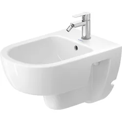 Duravit D-Code Wandbidet Compact, mit Hahnloch und Überlauf, 370 × 540 × 340 mm, Weiß hochglänzend, 2723150000