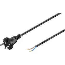 NKBK H05VV 10M - Netzkabel, Konturenstecker, 10 m, schw, offenes Ende