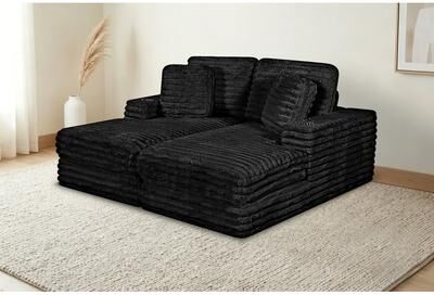 Best Quality Furniture 2pc Compressed Sectional Double Chaise