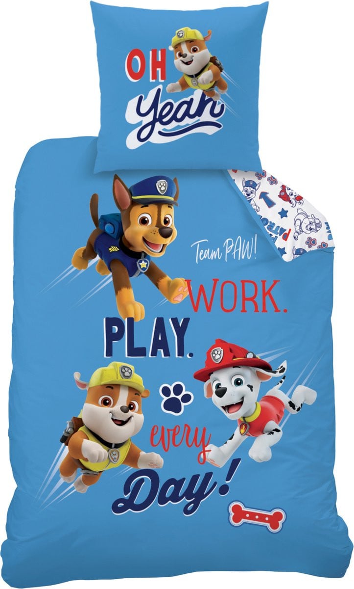 PAW Patrol Dekbedovertrek Team PAW Eenpersoons 140 x 200 cm Katoen