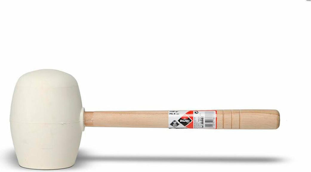 Rubi 66907 rubberen hamer, wit, 750 gram