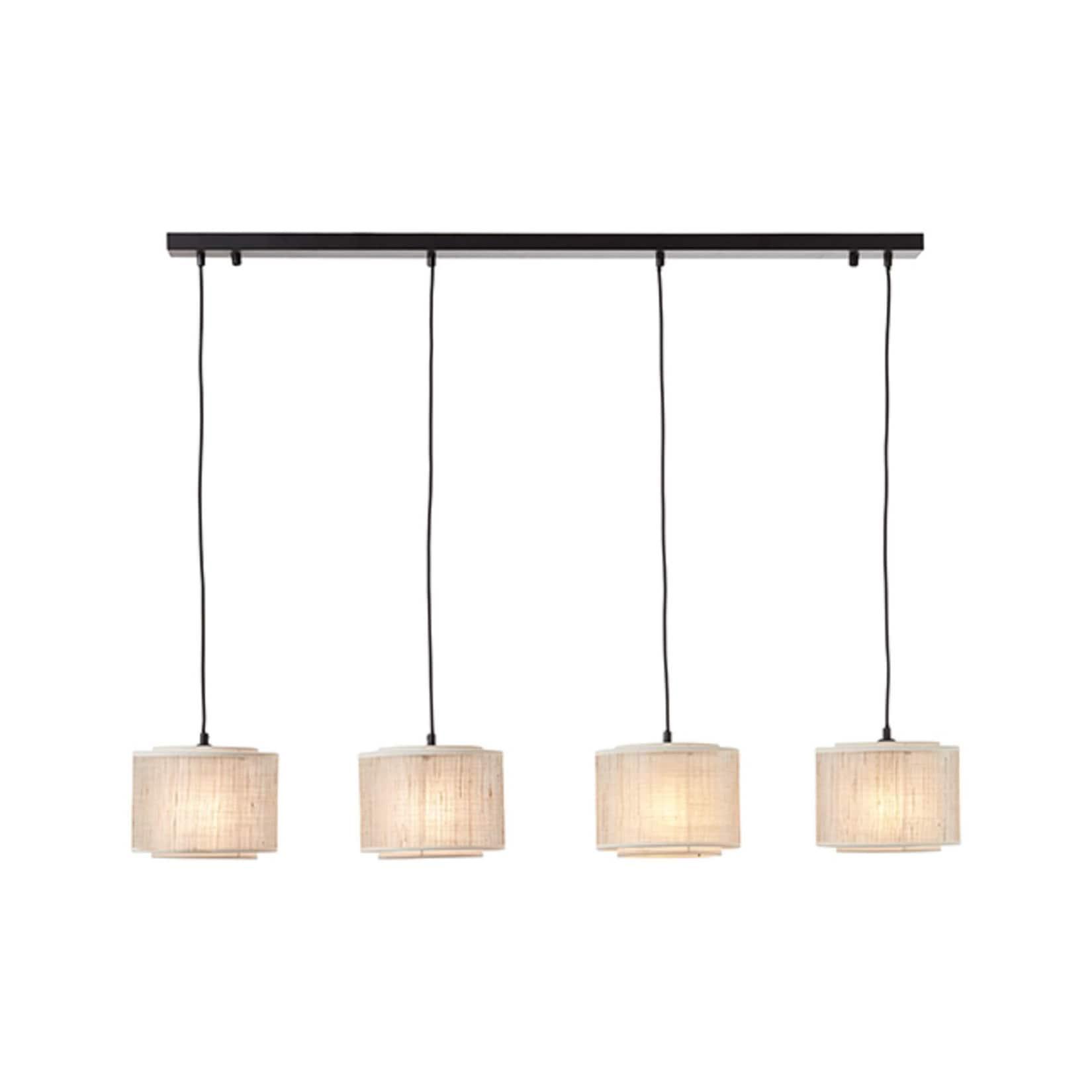 BRILLIANT Odar Pendelleuchte 4flg schwarz/beige 4x A60 , E27 , 42W , geeignet für Normallampen (nicht enthalten)