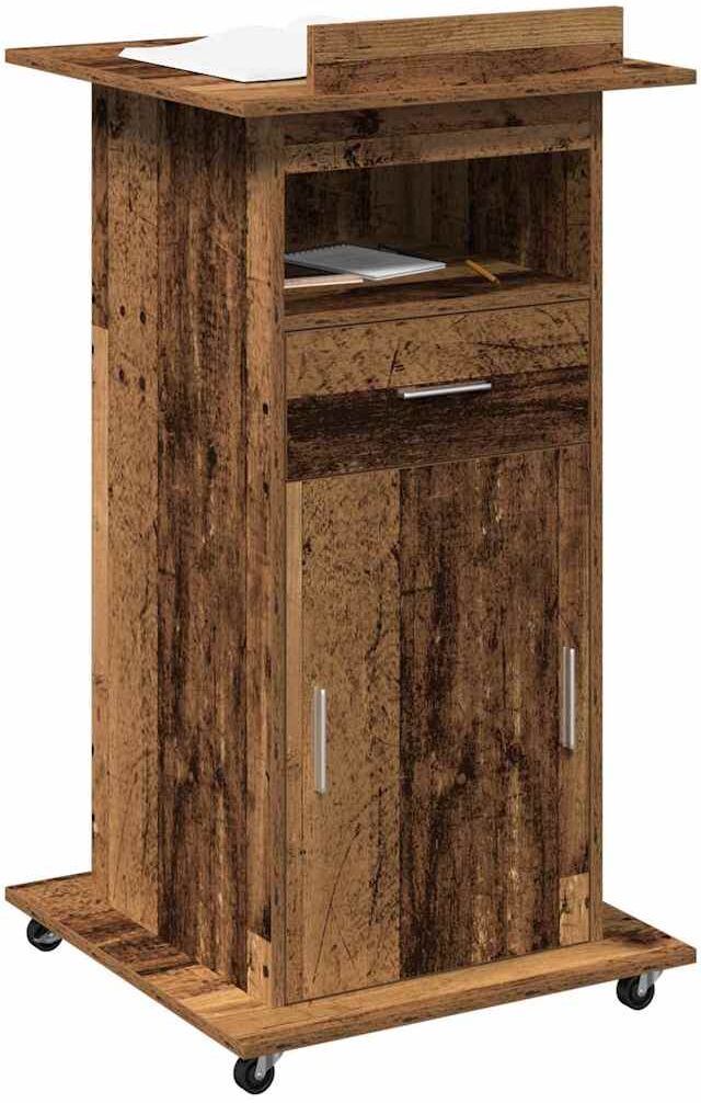 vidaXL Podium Bois ancien Bois d'ingénierie 55 x 55 x 107 cm