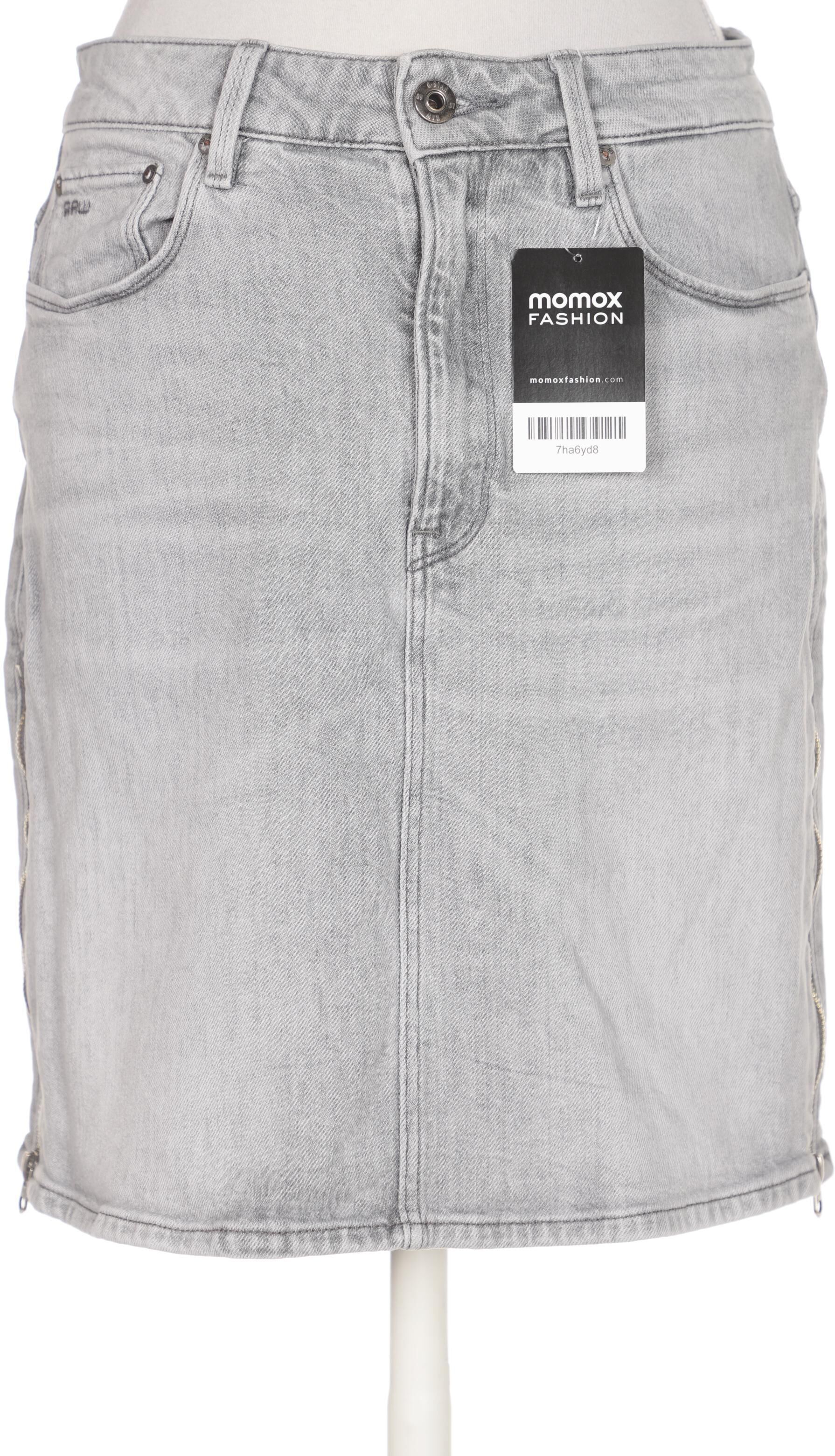 G Star RAW Damen Rock, Grau, Gr. W27, Leder / Baumwolle / Elasthan / Synthetik - Second Hand