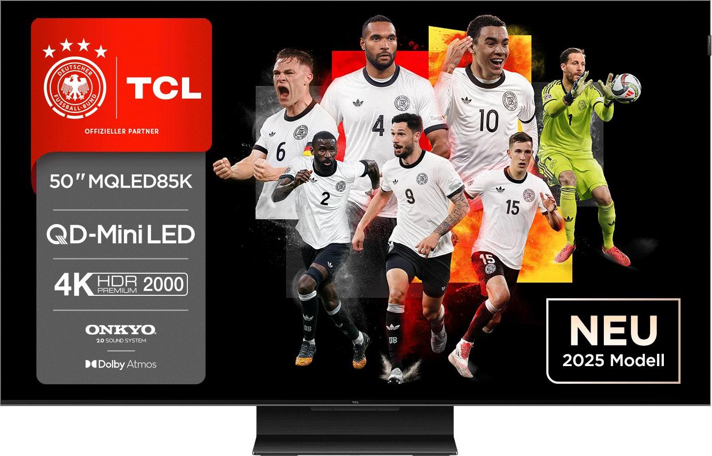TCL 50MQLED85K, 127 cm (50"), 3840 x 2160 Pixel, 4K Ultra HD, QD-Mini LED, Smart-TV, Schwarz