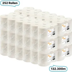 Toilettenpapierrollen JUMBO, 1-lagig, 252 Rollen, 132.300m gesamt, 525m/ Rolle, Natur Recyclingpapier, CIL- les Tissue, Series R