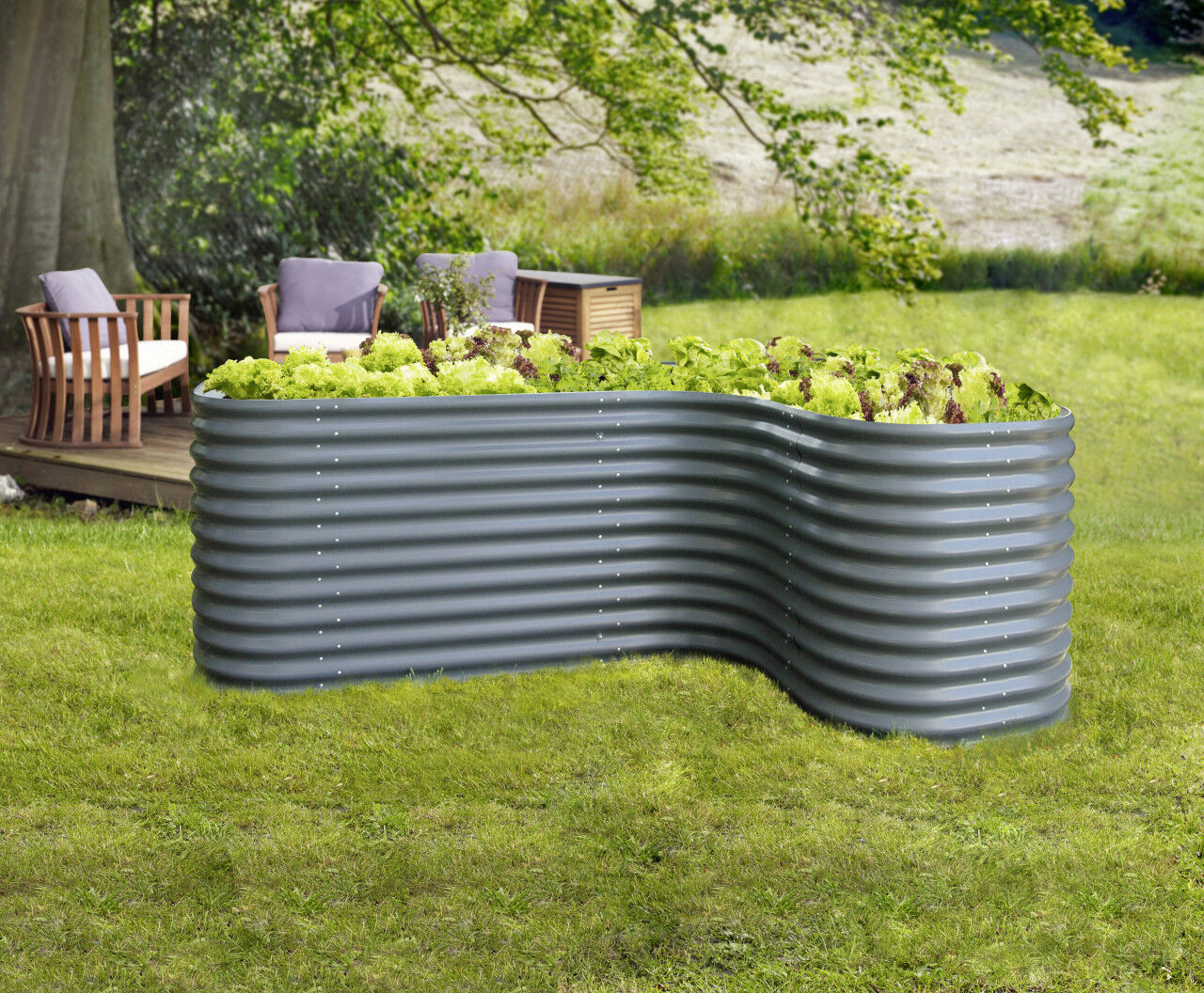 Vitavia Erweiterung Hochbeet 858 Curve 86 cm granit