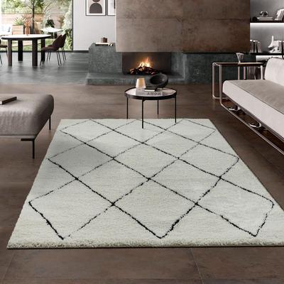 Teppich THE CARPET "Bahar Shaggy", beige (creme, schwarz), B:200cm H:30mm L:290cm, Polypropylen, Teppiche, Teppich