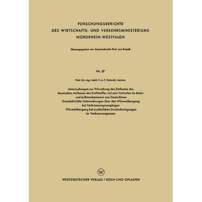 Untersuchungen zur Erforschung des Einflusses des chemischen Aufbaues des Kraftstoffes auf sein Verhalten im Motor und in Brennkammern von