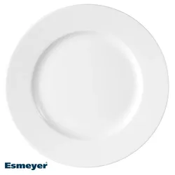 6 x Speiseteller ISTA, Durchm. 24 cm, von Caterado, aus weißem Porzellan. Made in Europe. Höhe 2,1 cm.