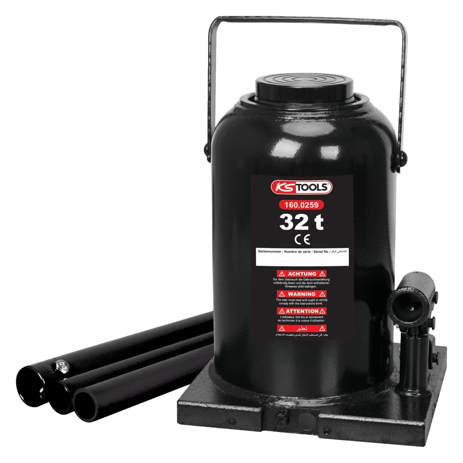 KS Tools 160.0259 hydraulische krik, capaciteit 32 ton, wit (160.0259)