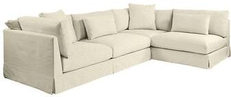 Roswell Left Arm Sectional - Idol Frost Sunbrella - Ballard Designs
