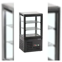 TEFCOLD Kühlvitrine Tischmodell UPD60-BLACK 60l Schwarz, ABS