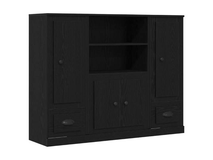 FAF-NEUF* Haute armoire Buffet bas d'entrée Buffet Salon - chêne noir - 132x35 5x103 5 cm - bois d'ingénierie JUIN354385