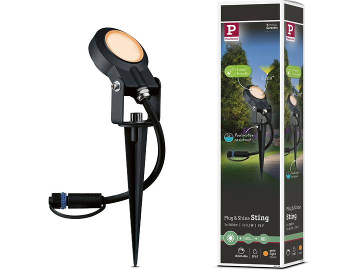 Paulmann Plug & Shine LED Projecteur de jardin Sting Spot individuel respectueux des insectes