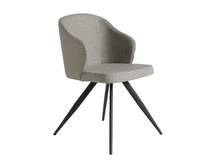 Angel Cerda Grauer Stoffstuhl mit Armlehnen, Angel Cerdá 4057C-Silla, Grau, Textil, Schima, Essen/Getränk, Füllung: Polyetherschaumkern,Polyetherschaumkern,Polyetherschaumkern, nicht einzeln stellbar,Freiform,Freiform, eckig, 48x82x57 cm, Esszimmer, Stuhl
