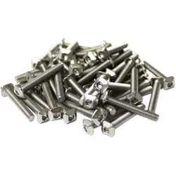 MakerBeam Schrauben, M3, Vierkantkopf, Innensechskant, für 10x10 Profile - Sechskantschrauben: 20mm