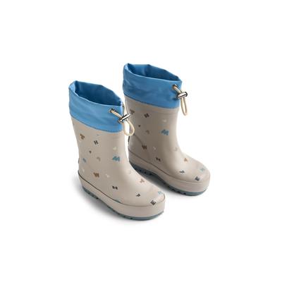 Stiefel WHEAT "WHEAT Boot Thermo Print", Mädchen, Gr. 24, beige (grau moon letters), Gummi, Schuhe Stiefel