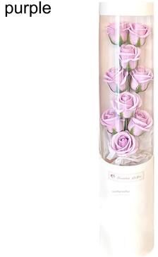 Youfap Market LED 9 Soap Bouquets Eternal Rose Flower Bouquet With Fairy String Lights In Dome For Valentine Day And Birthday Gifts purple