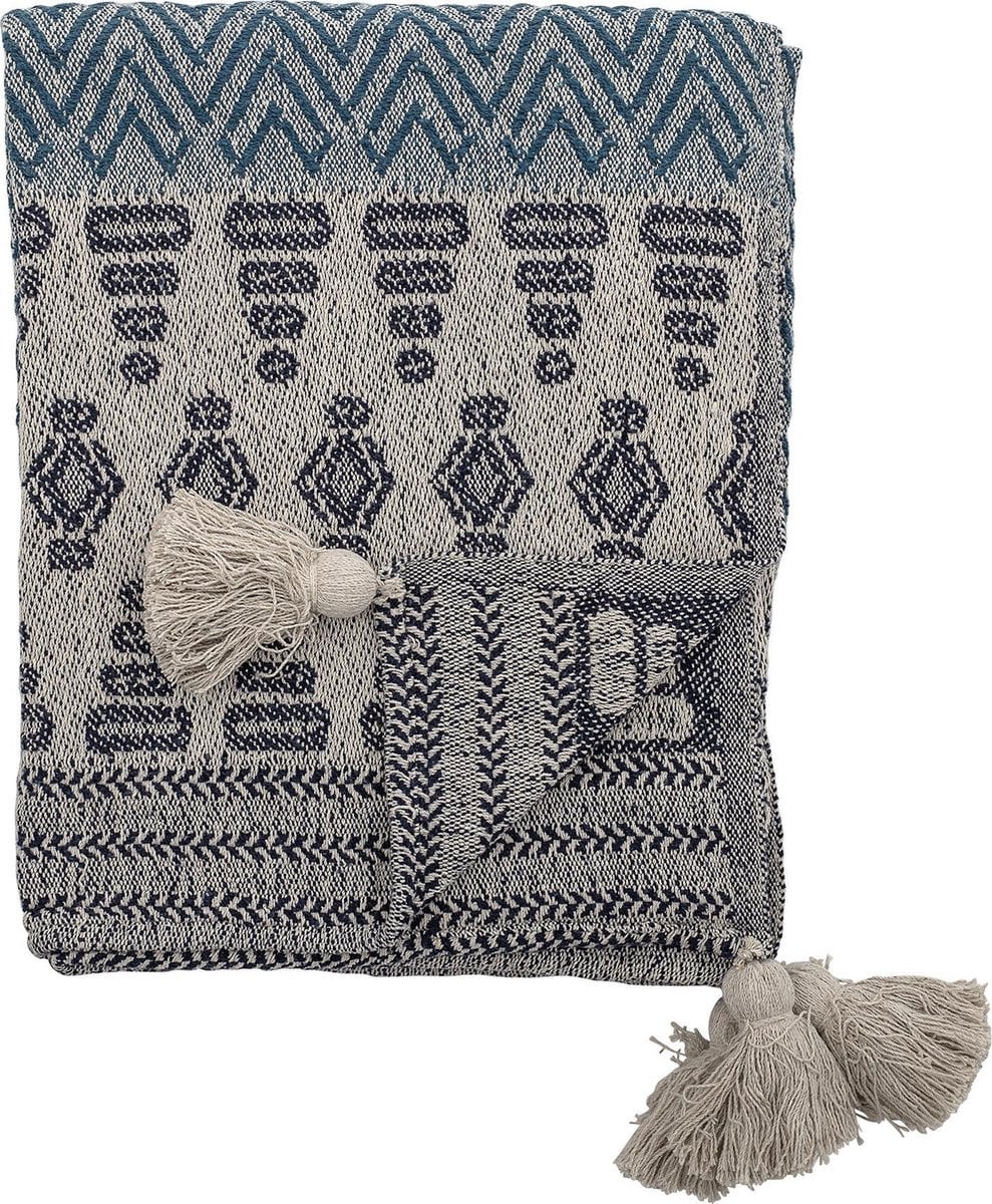 Bloomingville Plaid Blauw Zigzag voor volwassenen