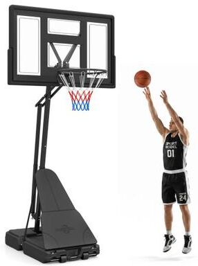 Costway 7.7-10 FT Tool-Free Height Adjustable Basketball Goal System