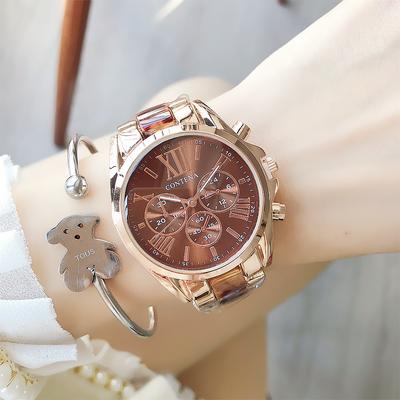 Fusion Finds Luxury Women's Quartz Watch With Elegant Steel Bracelet Fashion Ladies Wristwatch For Women brown