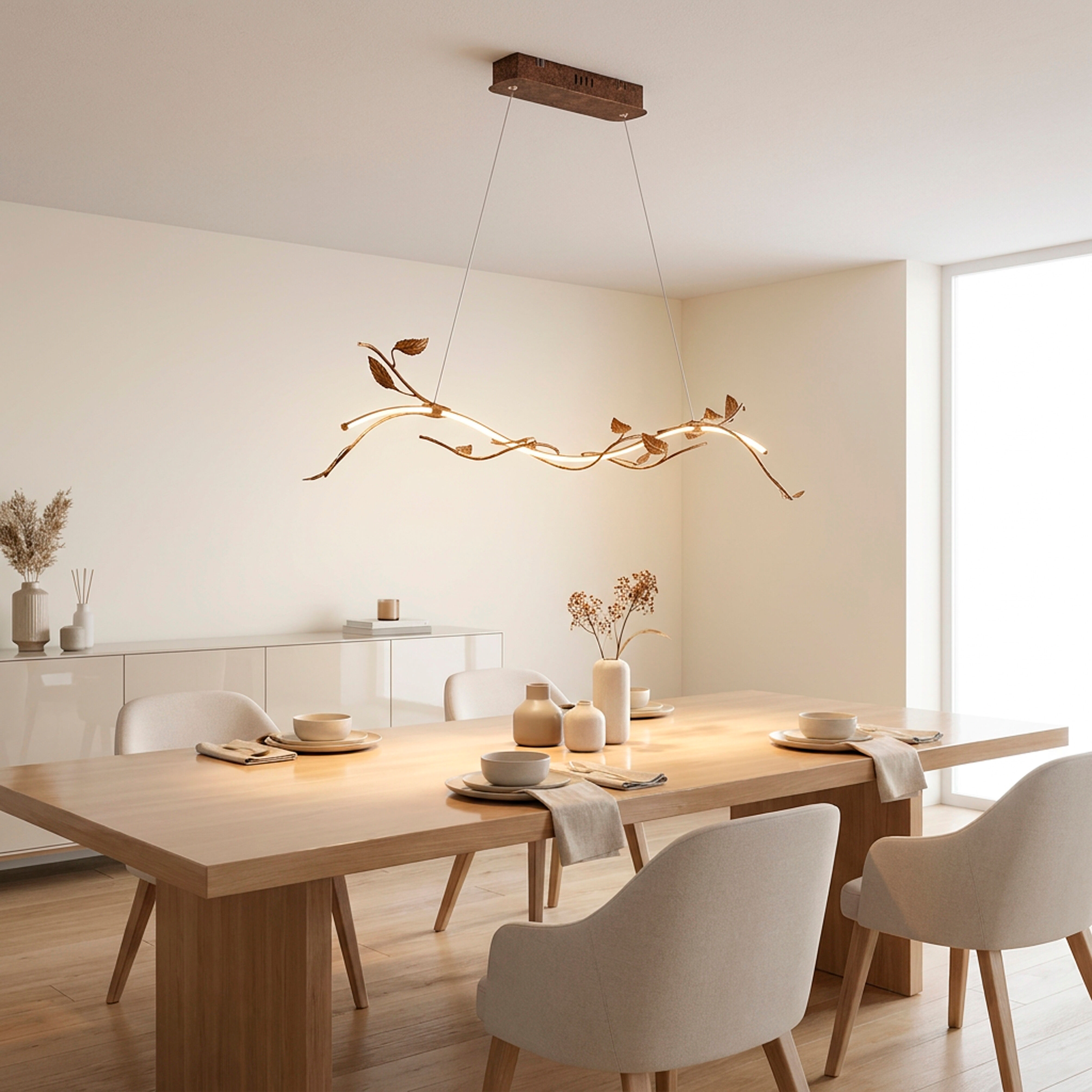 JUST LIGHT LED Pendelleuchte "AURELIA", braun (rostfarben), 1, 1 Stk., Leuchten, Dimmbar, Memoryfunktion, Höhenverstellbar, 2700K Leuchtmittel, LED Pendelleuchte