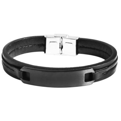 Armband ADELIA´S "Armband aus Leder 20,5 cm", schwarz, Armbänder, Damen, 20cm, Leder, Armband, Ideal zum Verschenken – schlicht und stilvoll