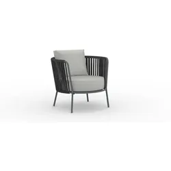 Daisy Rope Outdoor Lounge Sessel - rostfreier Stahl dunkelgrau, grau-grigio