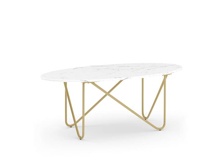 Beistelltisch COSTA 120 x 60 x 43 cm weiss/gold