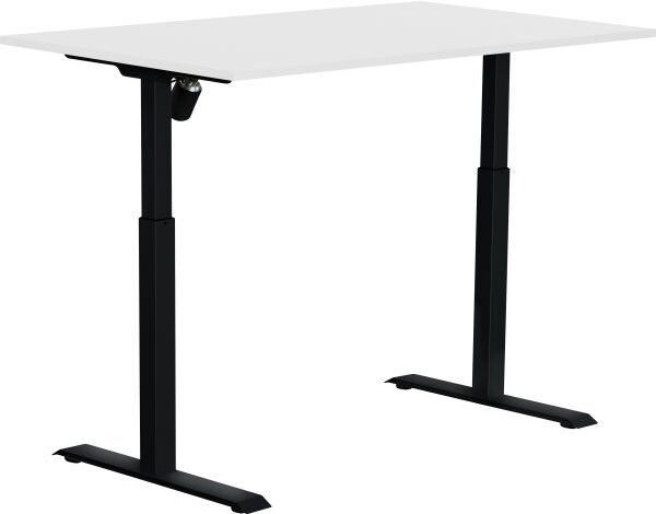 Sun-Flex I Hæve-Sænkebord, 140x80, Sort/hvid