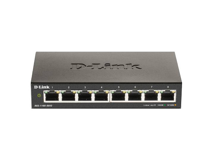 D-Link DGS-1100-08V2, Géré, Gigabit Ethernet (10/100/1000)