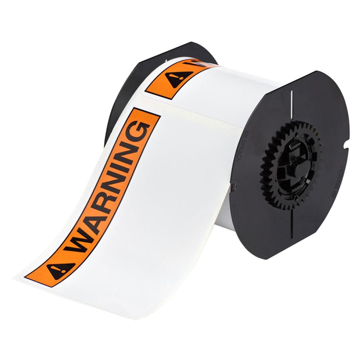 Brady B30-25-595-ANSIWA, vorgedruckte Vinyl-Etiketten, Schwarz & Orange auf weiss, glänzend, 101.60 (107.95 mm) (B30-25-595-ANSIWA)