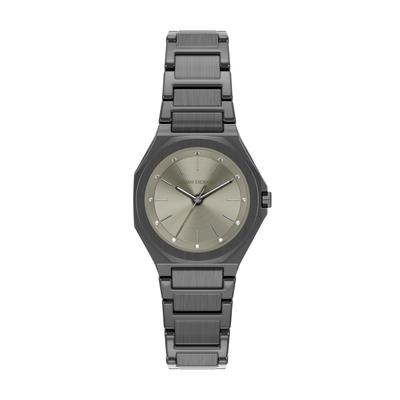 Quarzuhr ARMANI EXCHANGE, grau (anthrazit, grau, grau), Armbanduhren, Damen, anthrazit, Quarzuhr, Armbanduhr, Damenuhr, Edelstahlarmband, analog, Glassteine