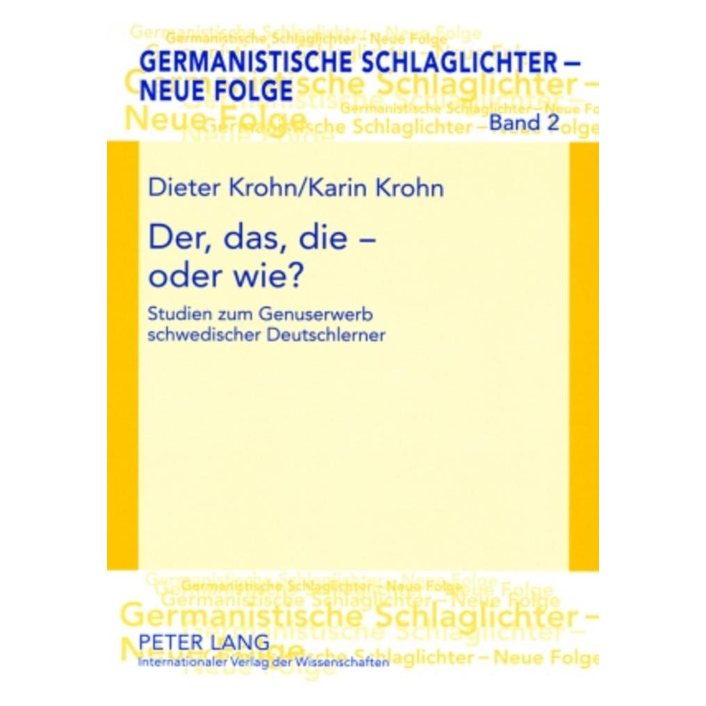 Peter Lang Der, das, die - oder wie? (Deutsch, Dieter Krohn, Karin Krohn) (56031807)