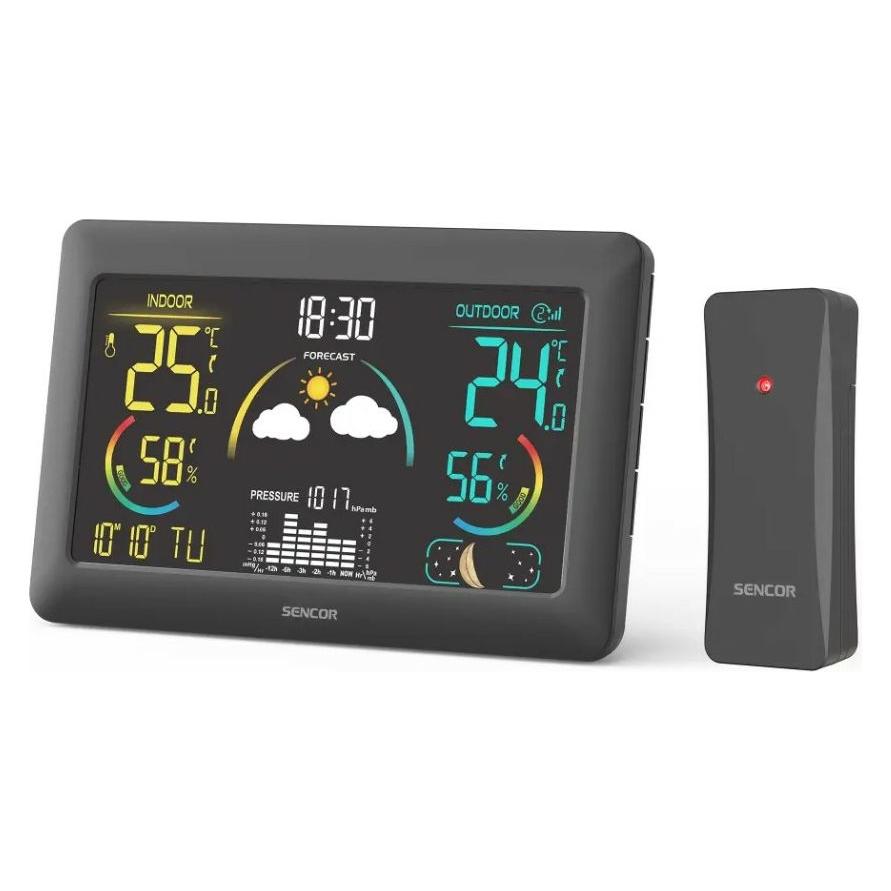 Sencor SWS 4900 Wetterstation schwarz / Farb-LCD / Funksensor (8590669365593)