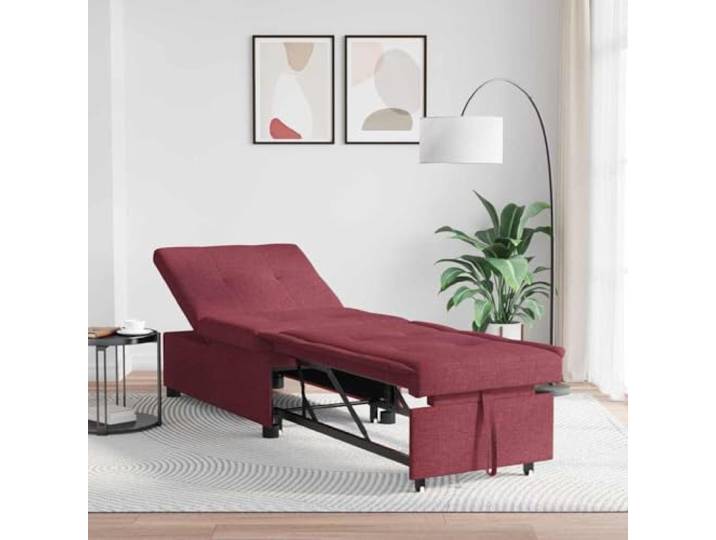 pokgdf Schlafsofa Ausziehbar Weinrot 194 x 50 x 82 cm Stoff 3-in-1 Funktion, verstellbare Rückenlehne, Polyester-Mischung, Sperrholzrahmen, für Wohnzimmer