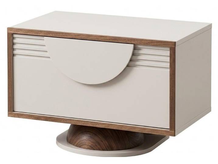 Xlmoebel Nachttisch Moderne Weiße Nachttische 2er Set Holz Rund Elegant Schlafzimmer (2-St., 2-tlg)