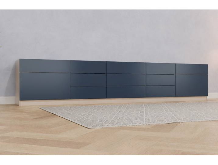 TV-Möbel nach Maß - RAL 5003 Saphirblau - 68x342x52cm - Individuell konfigurieren