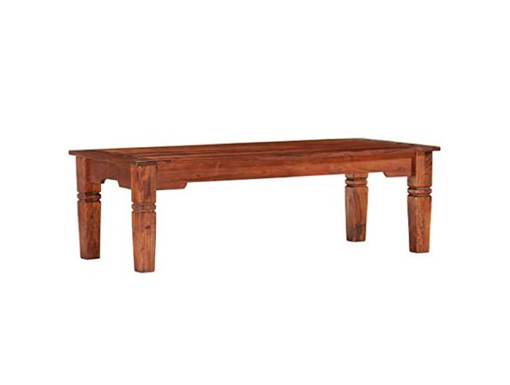 Tmriohed Couchtisch 110x50x35cm Massivholz Akazie Wohnzimmertisch Eleganter Sofatisch aus robustem Holz für Ihr Wohnzimmer, flaches Design ideal für Snacks, Deko und Zeitschriften.