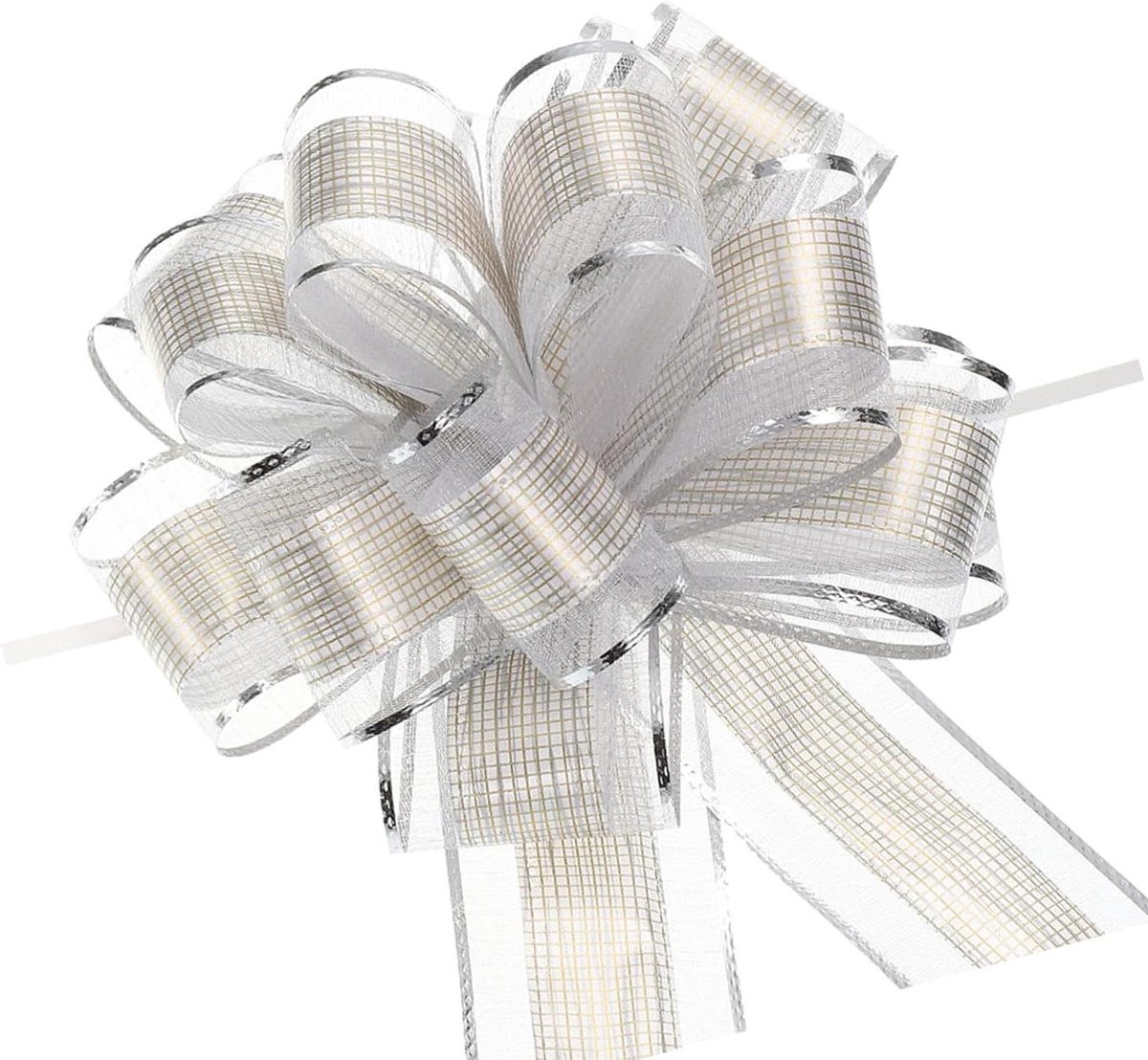 Allecto Cadeaustrikjes Zilver Gestreept Groot - 20 stuks - 17,8 cm