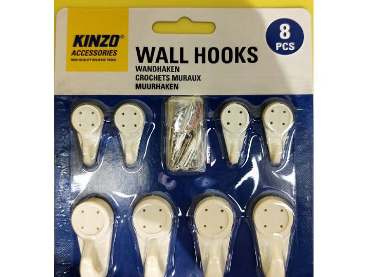 Kinzo Wandhaak - Kinzo wandhaken - haak om dingen op te hangen - 8stuks
