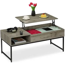 Relaxdays, Couchtisch + Beistelltisch, Couchtisch (50 x 110 x 56 cm)