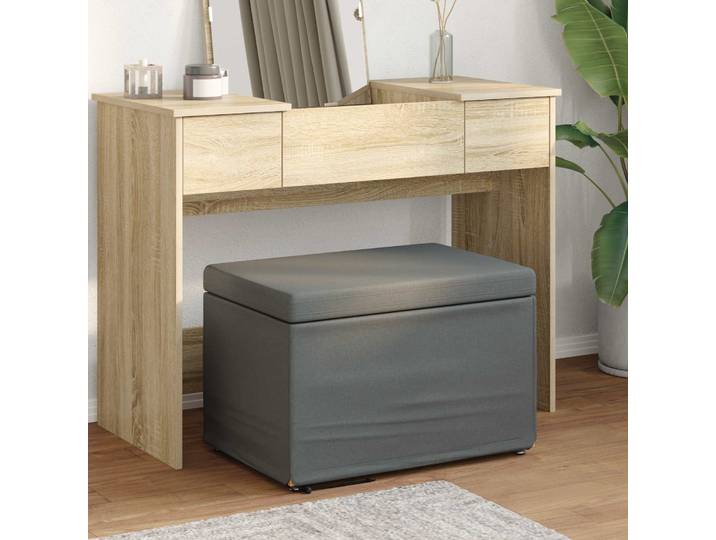 vidaXL Hocker Dunkelgrau 61 x 41 x 40 cm Stoff und Pressholz