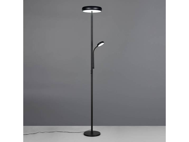 Reality Leuchten LED Stehlampe Palermo, dimmbar, schwarz, für Wohn- / Esszimmer, Metall, LED Stehlampe